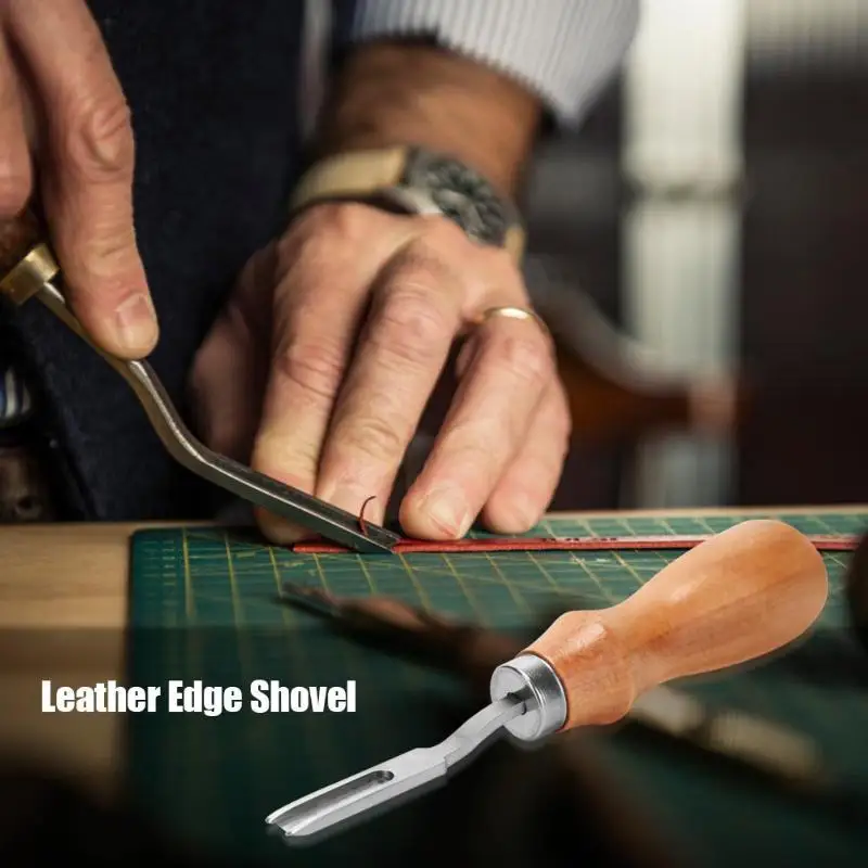 Высокоскоростная стальная Лопата ручной работы с кожаным краем, нож с деревянной ручкой, французская широкая лопата, инструмент для резки