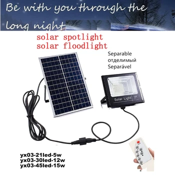 

LED Solar Power Street Light Lamps Garden Security Lamp Outdoor Street ip66 Waterproof Wall Lights remote timer split mount indo