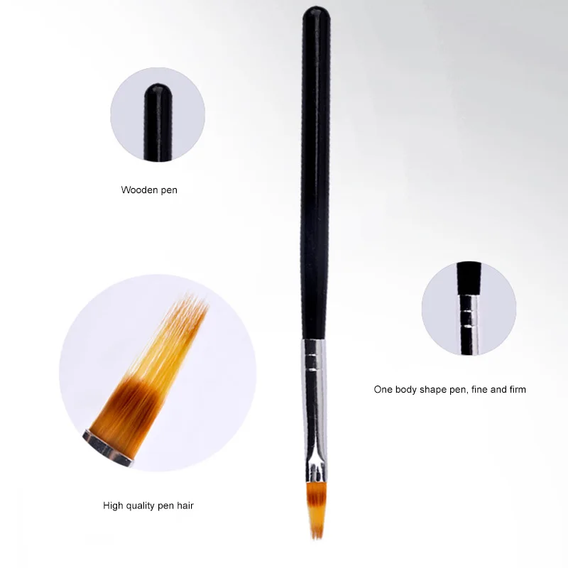 

High Quality 1Pcs Nail Drawing UV Gel Brush Painting Pen Wooden Handle Manicure Nail Art Tools