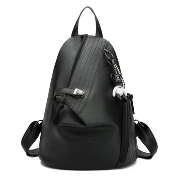 

2020 New Backpack Female Simple Solid Color Large Capacity School Bag Fashion Personality Anti-theft Travel Bag