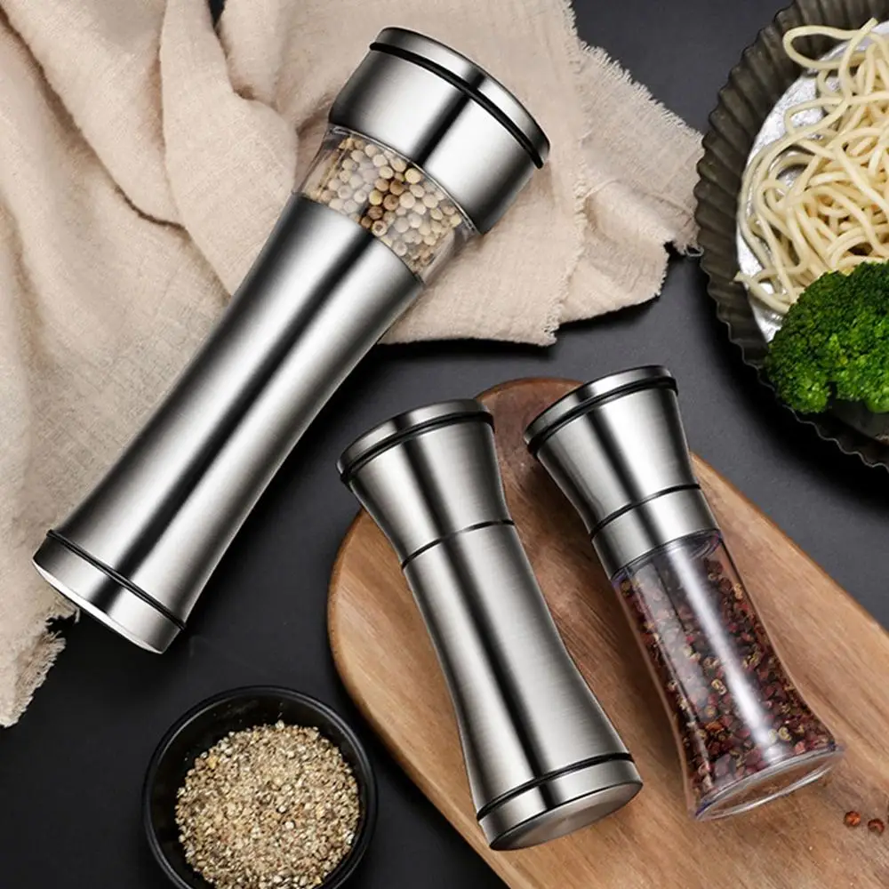 

304 Stainless Steel Pepper Grinder Black Pepper Salt Coffee Seasoning Grinder Seasoning Bottle Adjustable Thickness
