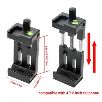 三脚ヘッドブラケット携帯電話ホルダークリップ 4.7 に 6 で携帯電話懐中電灯マイクホットシューレベルゲージ