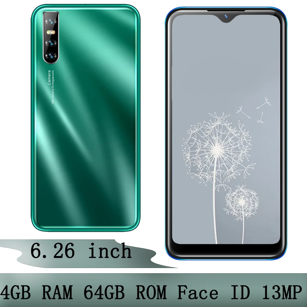 Смартфон мобильный телефон S5 Pro 6 26 дюйма Android 4 + 64 ГБ распознавание лица |
