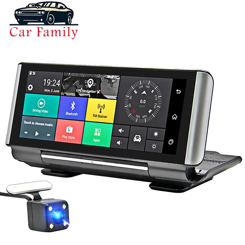 Автомобильный семейный Android 7 дюймов 4G видеорегистратор Камера GPS FHD 1080P навигация