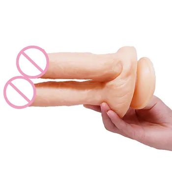 Double Dildos Female Masturbation Penetration Vagina for Anal Big Realistic Penis With Suction Cup Couples Sex Toys Consolador 4