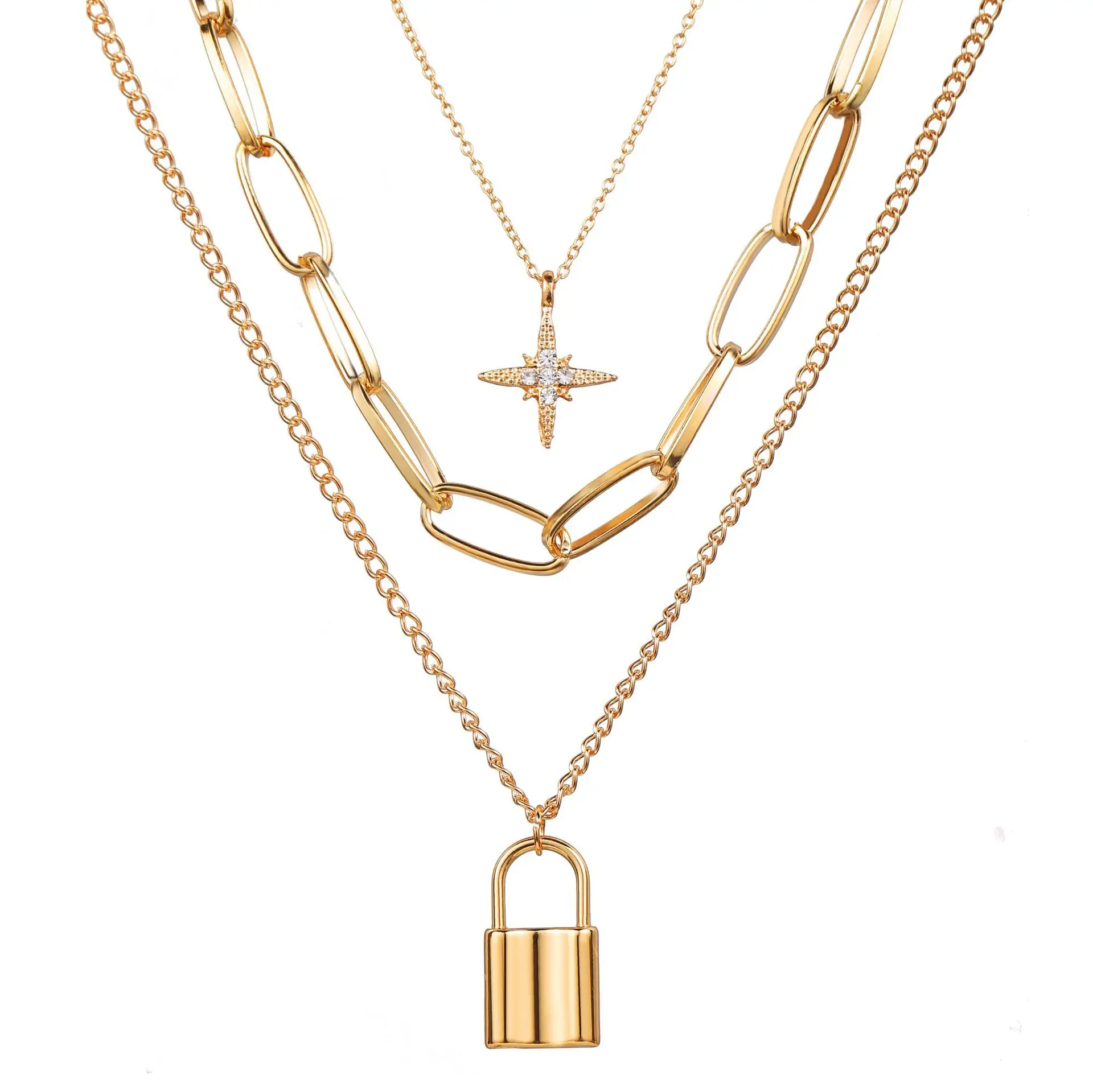 Long Chain Neck Pendant Necklace Women 