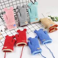 TRUENJOY милый свитер для мальчиков и девочек в стиле Зимние перчатки детские перчатки с рисунком героев из мультфильма, теплые, вязаные варежки перчатки для детей