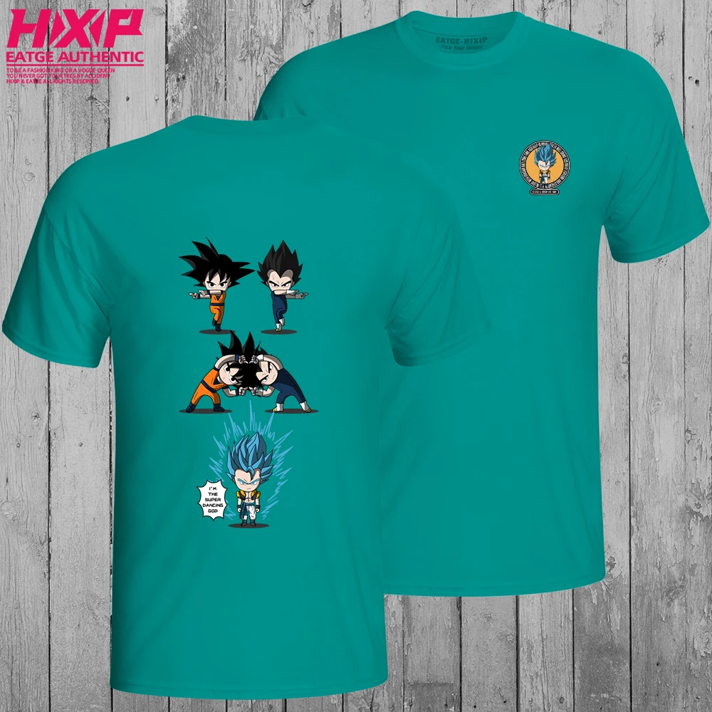 Dragon Ball Супер Gogeta футболка креативная футболка аниме HIXIP дизайн футболка с двусторонним принтом Мужская и женская хлопковая футболка - Цвет: Green