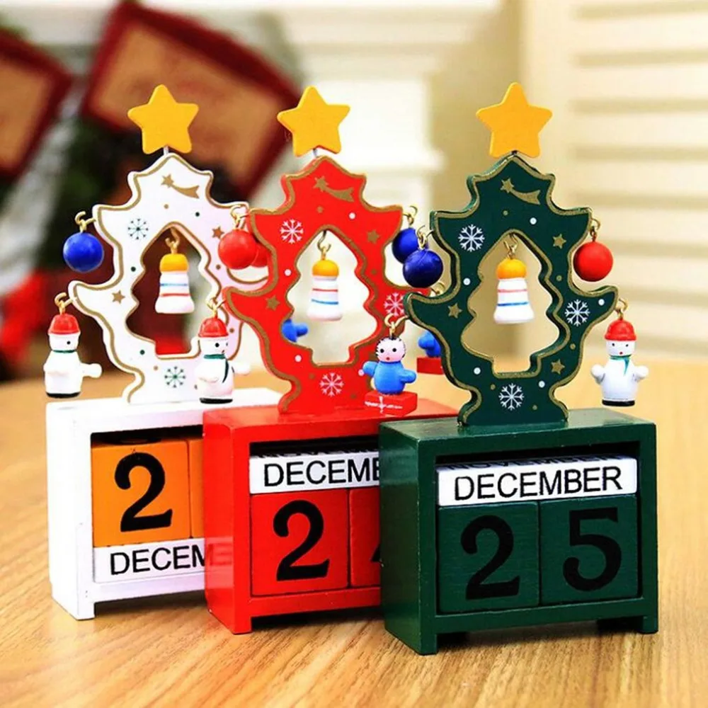 Деревянные рождественские календари, рождественские украшения для дома, рождественские орнаменты, рождественские подарки для детей