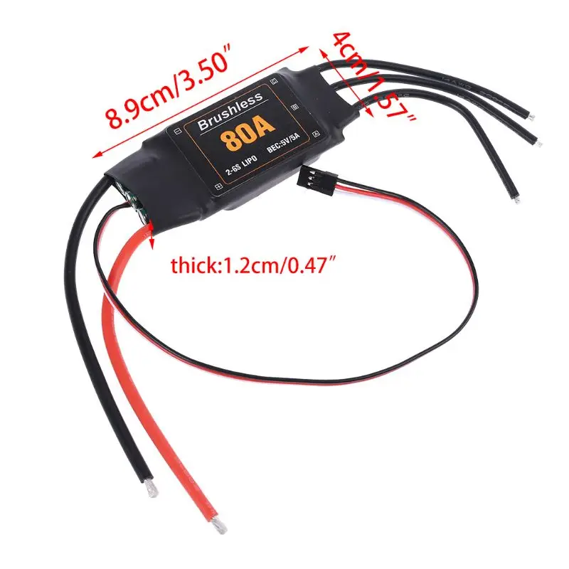 

80A 2-6S ESC Brushless ESC Speed controller for RC Airplane Helicopter R7RB