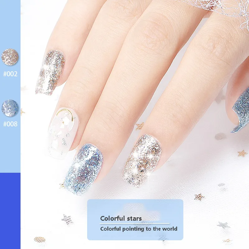 Мерцающий Алмазный УФ-светодиодный гель для ногтей, Блестящий лак для ногтей, лак для ногтей, эмалевый гель для наращивания ногтей, гель для дизайна ногтей