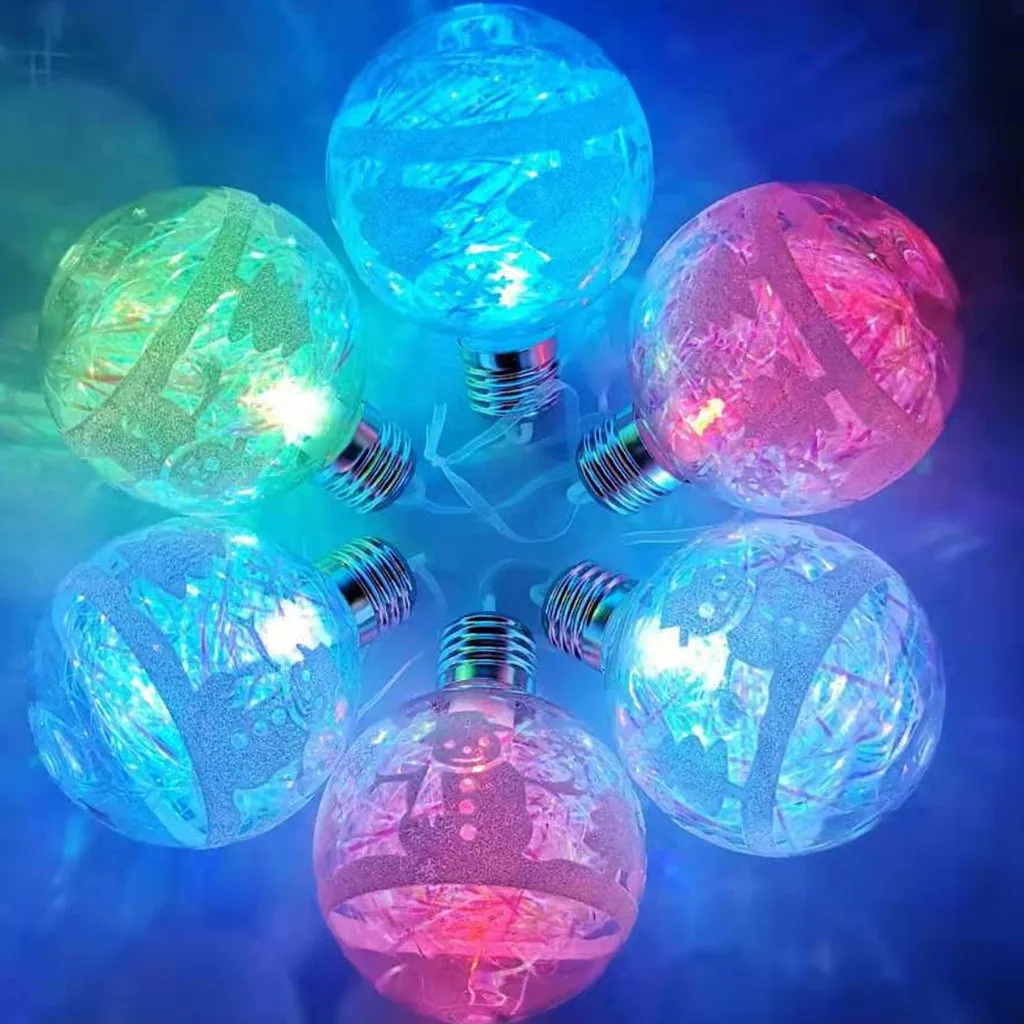 Светодиодный прозрачный шар, светодиодный светильник, снежный шар, подвесные Подвески, Рождественский Декор, новогодние украшения, рождественские украшения