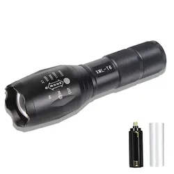 Lampe de poche stroboscopique à LED, autodéfense, armes pour femmes, T6 18650, batterie en alliage d'aluminium, pour Camping en plein air 