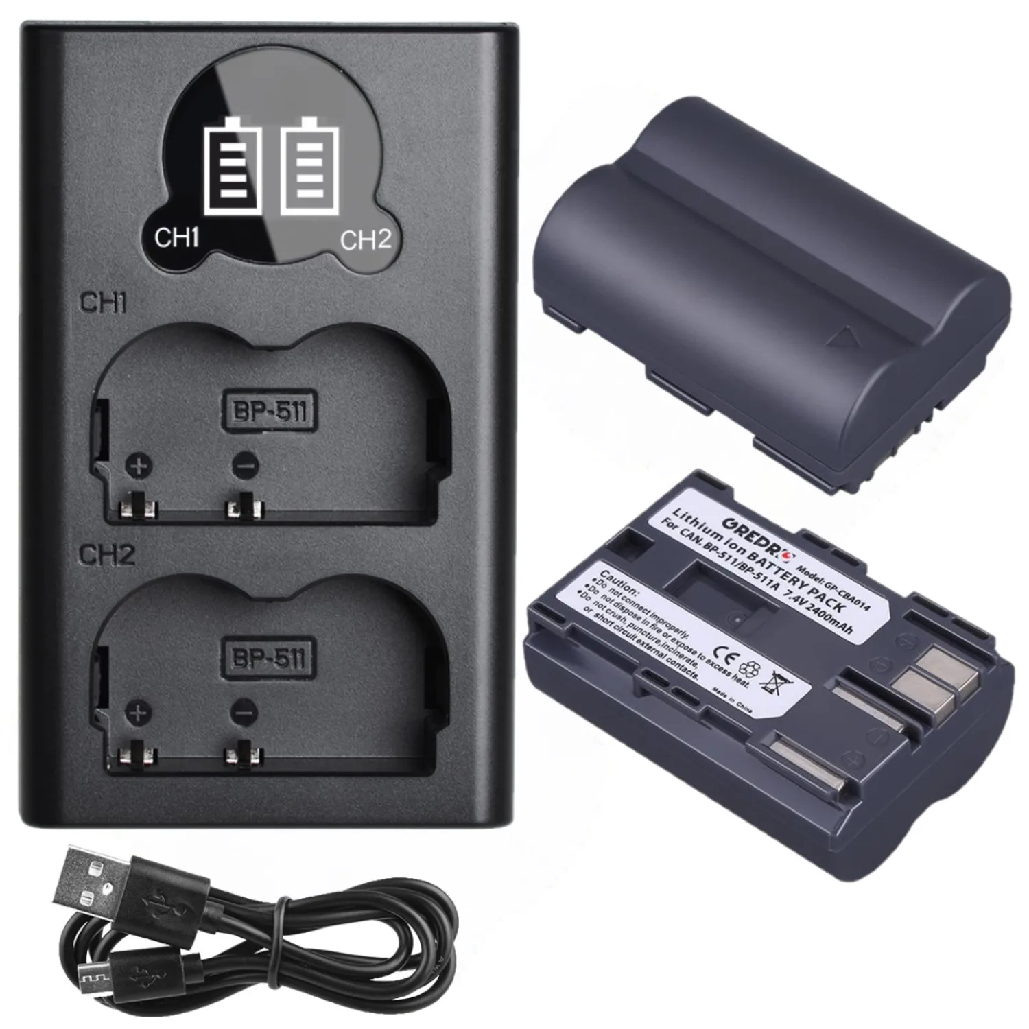 Batteria Per Canon BP-511 BP-511A BP511Li-Ion EOS-30D 40D 50D 300D