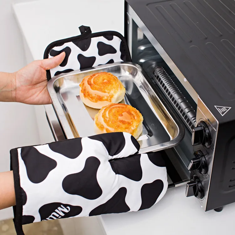 Guantes de cocina con estampado de leopardo, 2 uds., almohadilla aislante para cocinar, guantes para microondas, hornear, barbacoa, horno, guantes