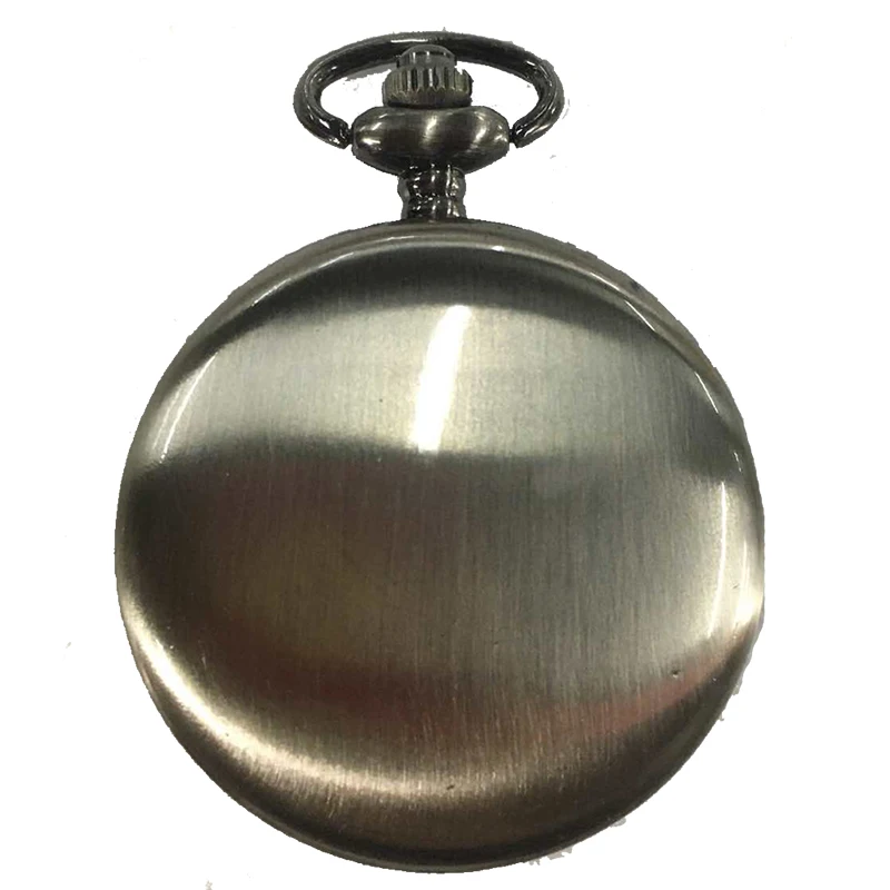 Silver Gray Роскошный гладкий серебряный кулон карманные часы FOB современный арабский номер аналоговые часы для мужчин и женщин Мода ожерелье цепь унисекс подарок - Цвет: Silver Gray