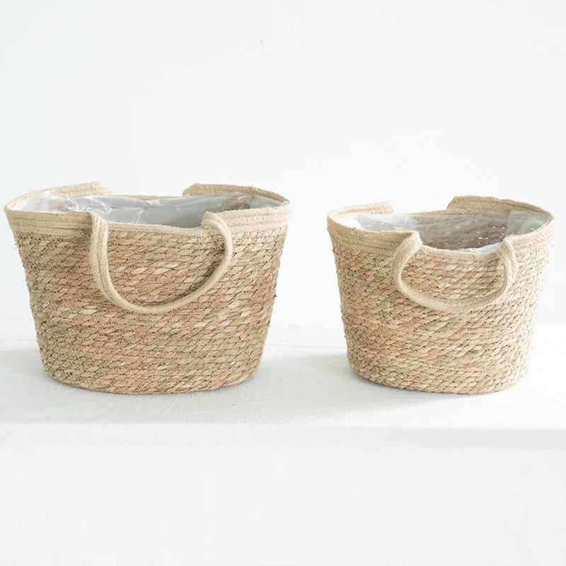 

A new spot straw basket green plant potted the cane makes up buy flowerpot receive hand-woven basket laden