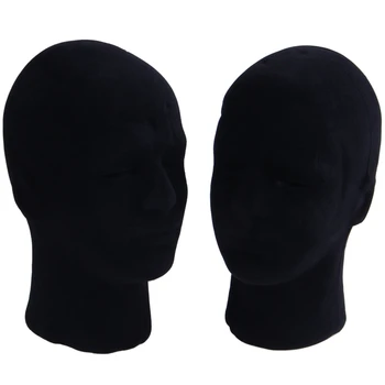 

Polystyrene Black Foam Men Model Mannequin Head Dummy Stand Shop Display Hat, 2 x BLACK