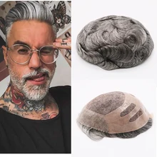 Мужской парик для замены волос для мужчин t человеческие волосы длительный клей для парика NPU Toupees system Toupee для мужчин