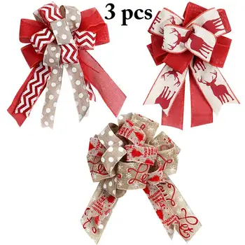 

3pcs Christmas Bows Elk Fashion Christmas Tree Decor Xmas Tree Home Decor Bows Christmas/Wedding Party Decoration