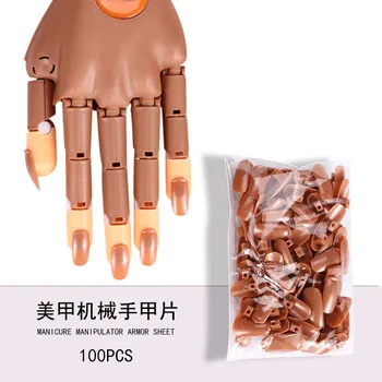 

Manicure Joints Flexible Prosthetic Hand Novice Supporting Practice Nail Tip 100 Pieces Bag Activity Hand Mechanical Hand Nail T