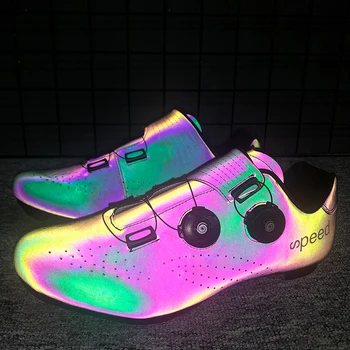 

2020 new road bike riding shoes ultra light non-slip wear-resistant professional self-locking shoes outdoor sports fluorescent b