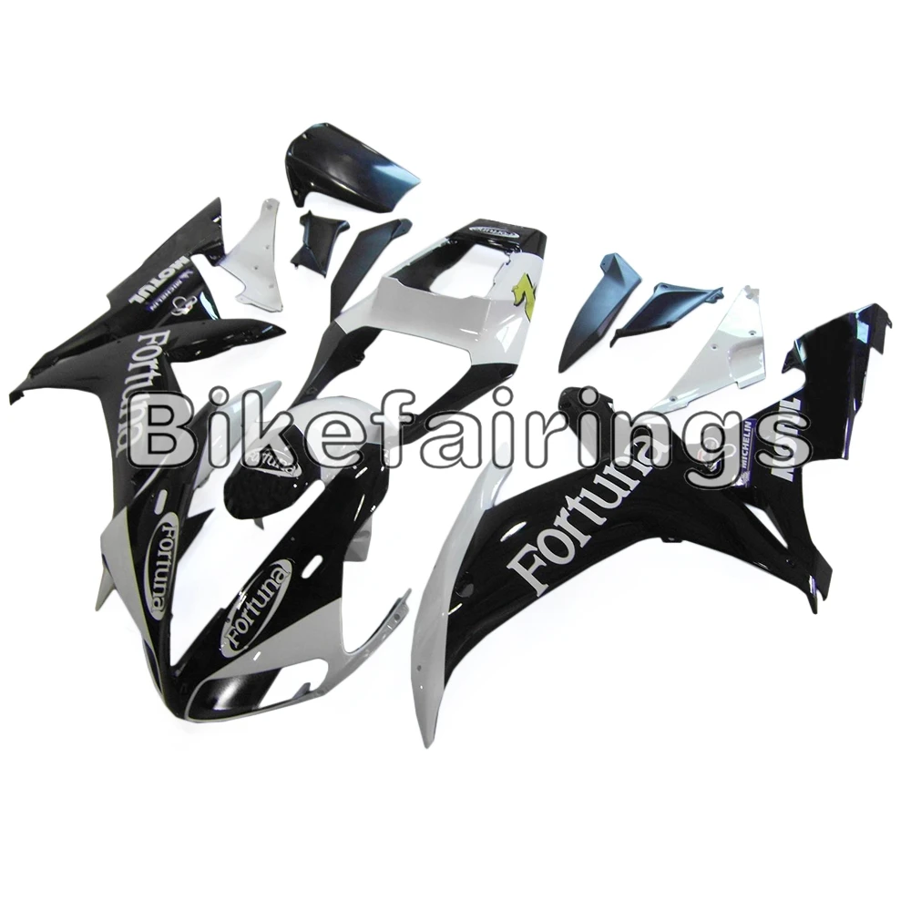 ABS пластик полный комплект обтекателя Для Yamaha YZF1000 R1 2002 2003 YZF R1 02 03 впрыска мотоциклетный кузов-Fortuna черный белый