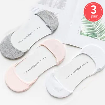 6pcs/3pair Boat Socks for Summer Anti Slip Silicone No Show Socks for Women High Heel Shoe Liner Socks Chausette Femme Invisible 3 colors