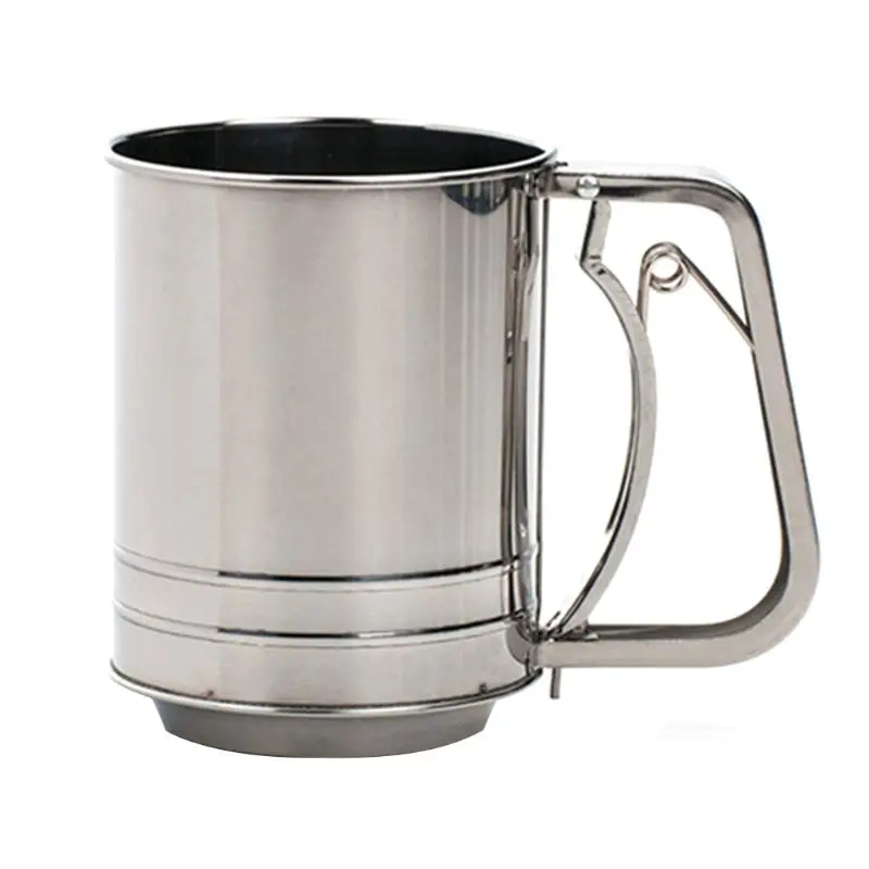 

Handheld Baking Cake Tool Stainless Steel Hand Flour Powder Mesh Cup Sieve ShakerflourThe kitchenfilter