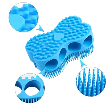 

Silicone Soft Shower Brush Effective Massage Brush Skin Cleaning With Handle Baby Adult Shampoo Scalp Massage