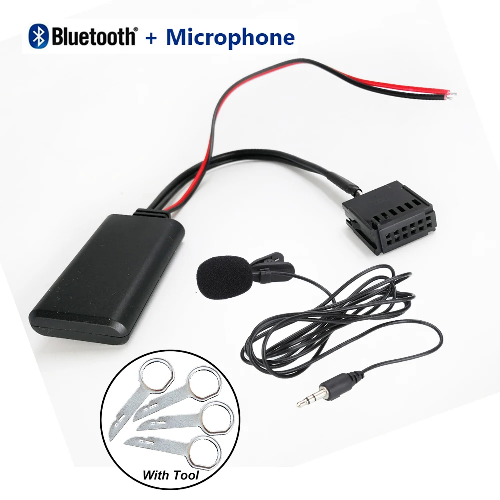 Автомобильный Bluetooth модуль AUX in аудио адаптер + инструмент и микрофон для Ford Focus
