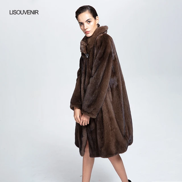Lisouvenir стиль Настоящее меховое пальто из норки меховая одежда теплая мягкая Роскошная зимняя куртка из натурального меха норки с капюшоном для женщин