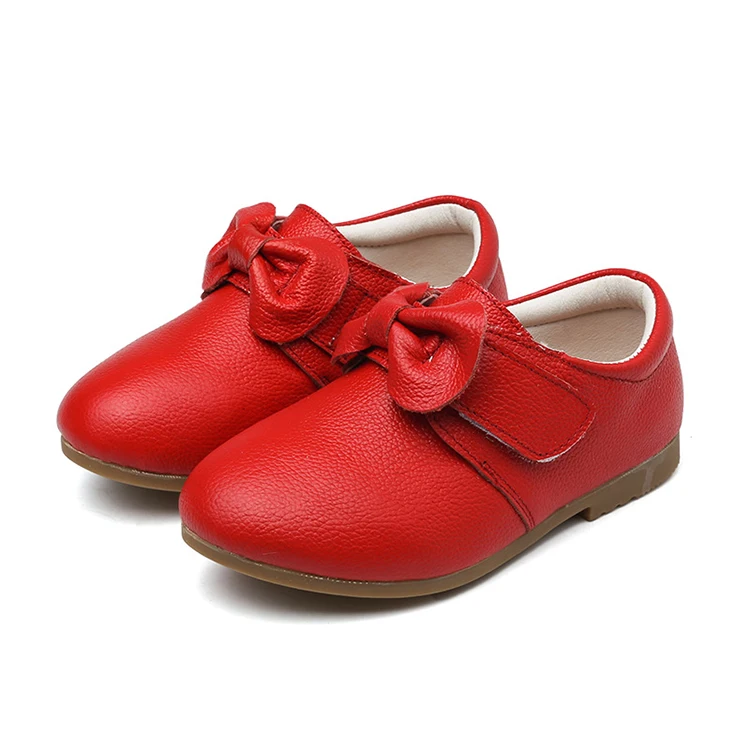 Детская обувь для девочек красного, розового, черного цвета с бантом; обувь принцессы из натуральной кожи для малышей; детская Свадебная обувь; Новинка; для детей 1, 3, 7 лет