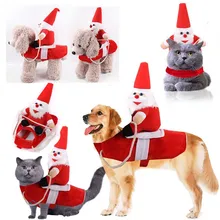 Новогодний для домашних собак Санта-Клаус стиль трансформированное пальто кошка собака одежда зимняя теплая одежда для собак чихуахуа костюм для Мопса