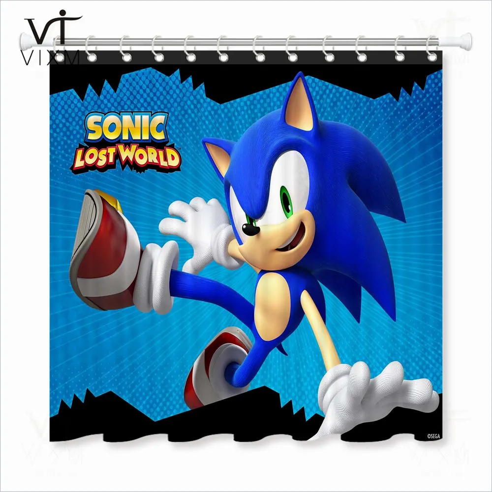 Vixm домашний видео игра мальчик занавески для душа Sonic Adventure ванная комната шторы Ванна купальный чехол с крючками - Цвет: 73649