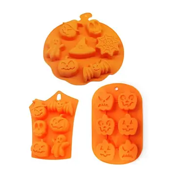 

3pc Halloween Silicone Baking Molds Perfect to Make Pudding, Ice Cube, Chocolate H37F