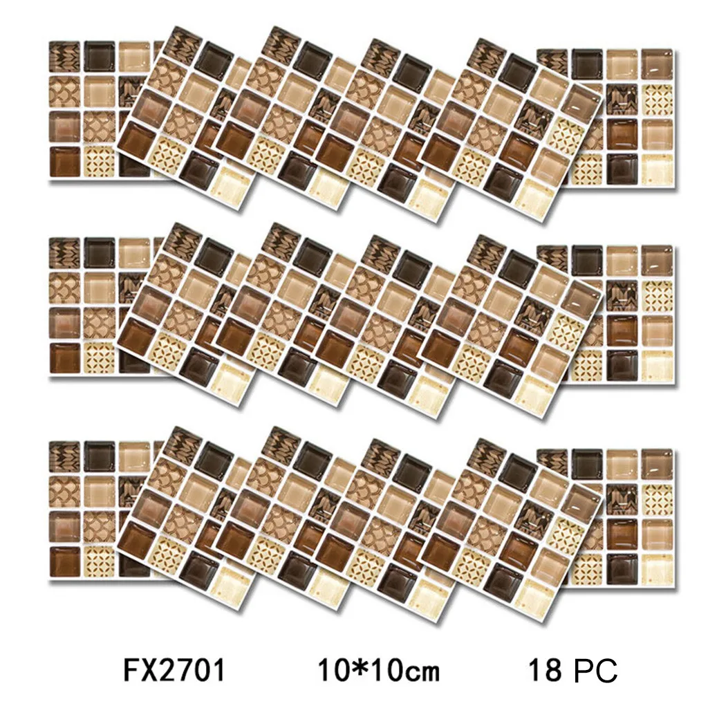 Self Adhesive Mosaic Tile Sticker,Kitchen Backsplash Bathroom Wall Tile  Stickers Decor Waterproof Peel\u0026Stick PVC Tiles Art Mural - AliExpress Home  \u0026 Garden