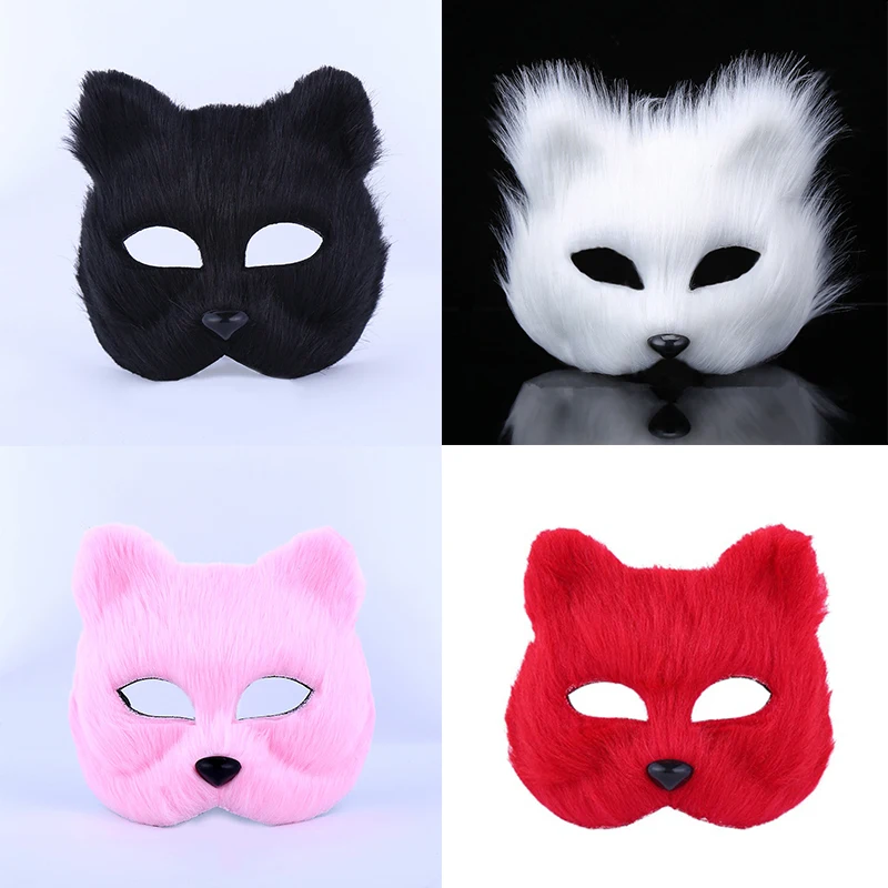 Fox Shape Half Face Eye Mask Christmas Carnival Party Cosplay Mask Halloween Costume Props 5 Colors Male Female Half Face Toy