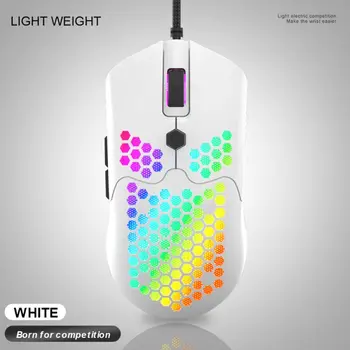 

Hot M5 Hollow-out Honeycomb Shell Gaming Mouse Colorful RGB Backlit Light Wired Mice with 7 Buttons for Game Lovers Accessories
