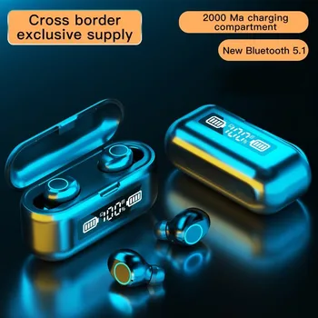 

Ottwn 2000mAh LED Wireless Earphone V5.1 F9 TWS Bluetooth Earphones Touch Control Sport Headset Noise Cancel Earphone with mic