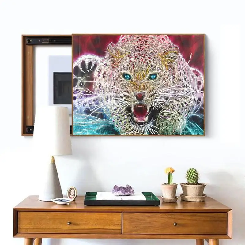 5D DIY Алмазная картина особой формы с изображением мультяшного животного тигра, вышивка крестиком, частичные специальные стразы, домашний декор