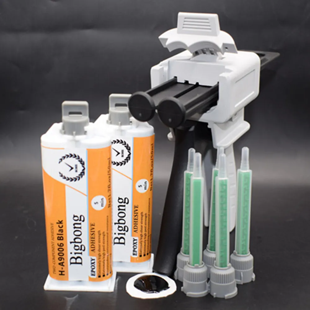 Description Picture 6 of item2pcs 1:1 Black A/B Epoxy Resin 2-part & 5pcs Static Mixer Mixing Nozzles & 1:1 50ml Dispenser Manual Applicator Dispensing Gun