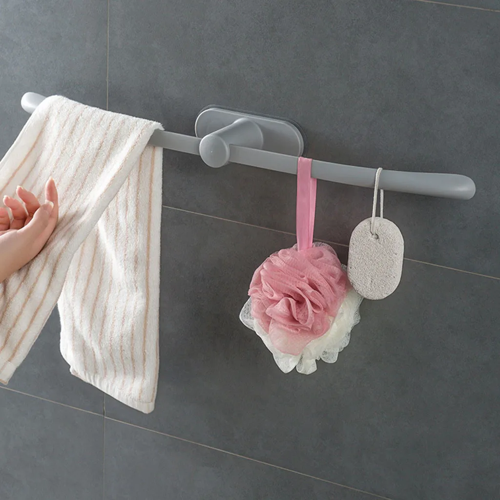 

Wall Mounted Nail-Free Towel Bar Kitchen Towel Rail Towels Rack Rod towel bar with removable storage bar and wipe storage rack
