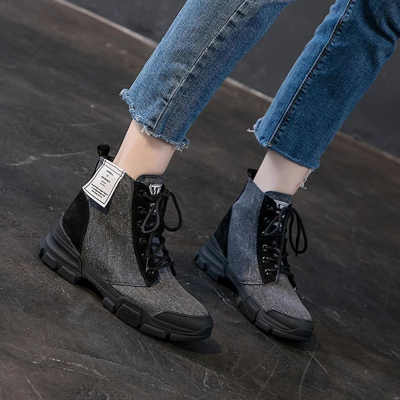 

Autumn & Winter New Style Genuine Leather Handmade Women's Boots Retro Literature And Art Casual Short Boots Lace-up Martin Boot