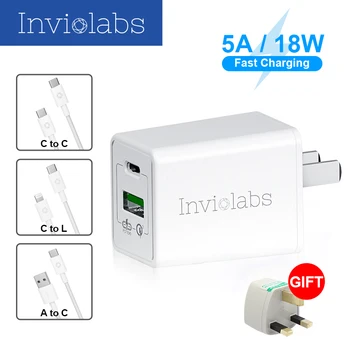 

Phone Dual USB Charger 3.0 Quic USB PD Charger Travel Wall Charger Adapter UK Plug For IPhone Samsung Xiaomi Tablet CellPhone