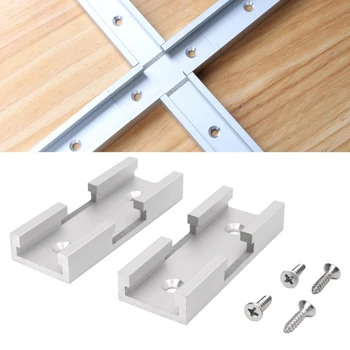 

2Pcs T-Track Intersection Kit Aluminum T-Slot Connecting Parts Woodworking Tools