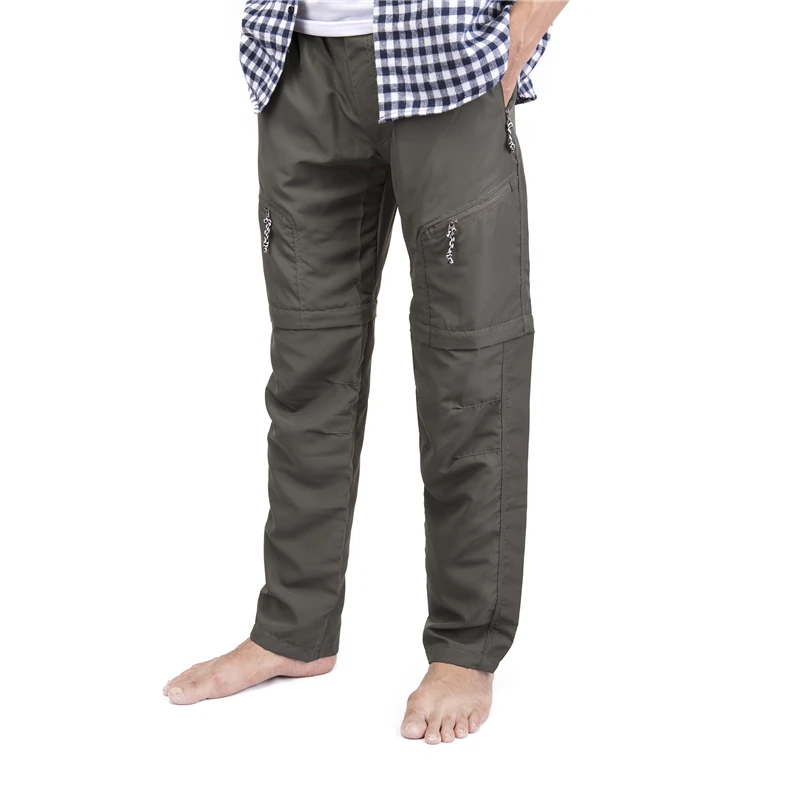 Свободные потертые брюки-трансформер мужские повседневные Демисезонные брюки на молнии мужские широкие брюки с карманами мужские брюки черные