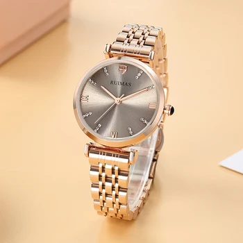 

Full Stainless Steel Gold Watch Women Round Rhinestone Quartz Wristwatch Waterproof Top Brand Luxury Dress Fashion Reloj Mujer