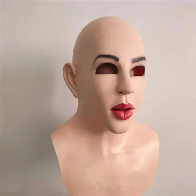 New Latex Face Mask Realistic Soft Female Mask for Masquerade Halloween Mask  For Crossdresser Drag Queen Transgender - AliExpress