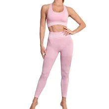 New Hot Women Sportwear Gym Set Women Fitness Clothing Seamless Workout Sports Bra+High Waist Leggings Yoga Sets